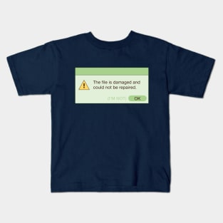 Damaged File Error Notification (Green) Kids T-Shirt